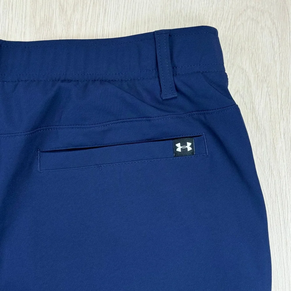 Under Armour Mens Navy Blue Performance Golf Pants 34x34 Straight Leg Flat Front